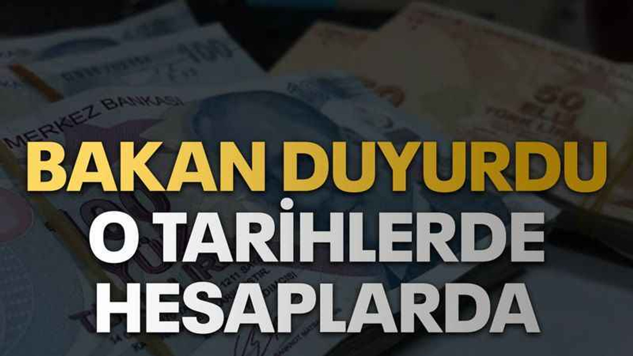 Bakan duyurdu o tarihlerde hesaplarda